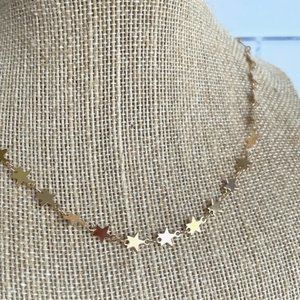 14k Gold Plated Star Choker - Identical to Outer Banks Sarah Cameron Necklace